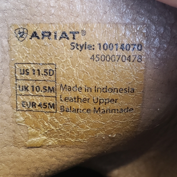 Ariat Men's Hybrid Rancher Western Brown Leather Boots, 10014070. Size 11.5D - Picture 12 of 14